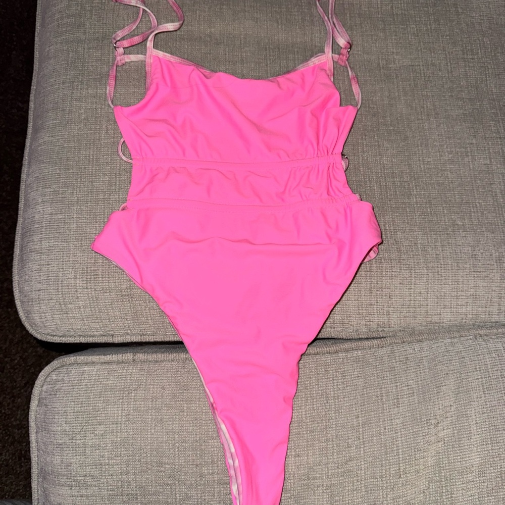 ASOS reversable Hot Pink One-Piece Swimsuit